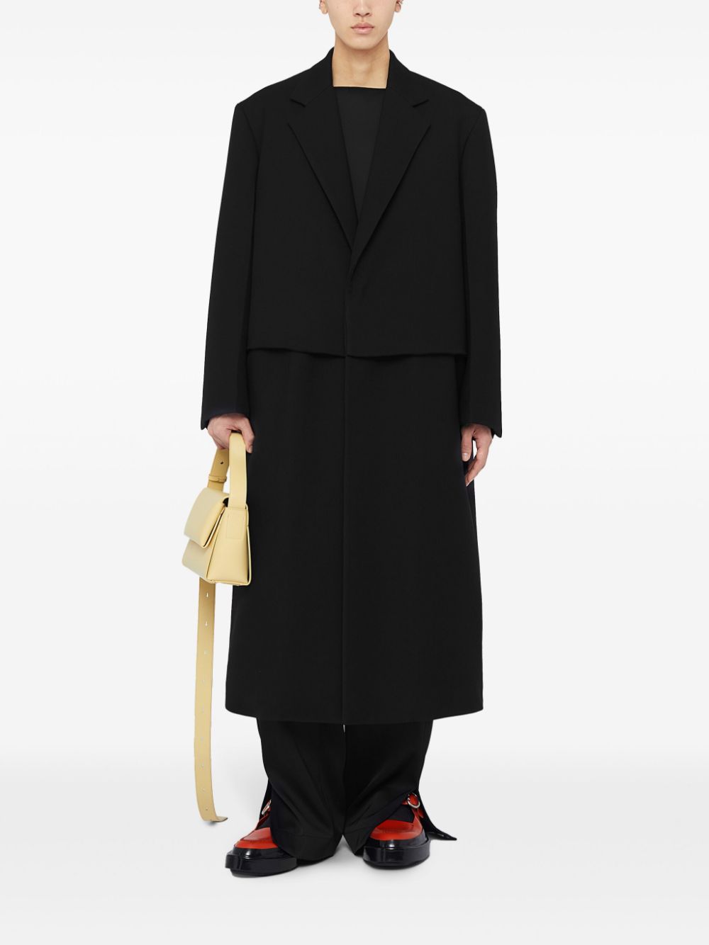Jil Sander Tailored Coat Black Maison-Kitsune Men Single Breasted Coats