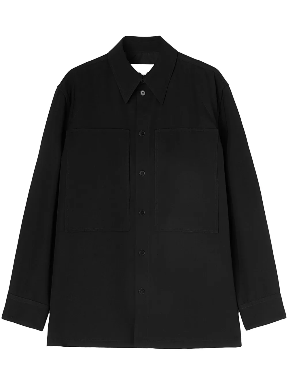 Men Shirts Maison-Kitsune Jil Sander Wool Shirt Black