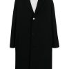 Maison-Kitsune Jil Sander single-breasted mid-length Coat Black Men Single Breasted Coats
