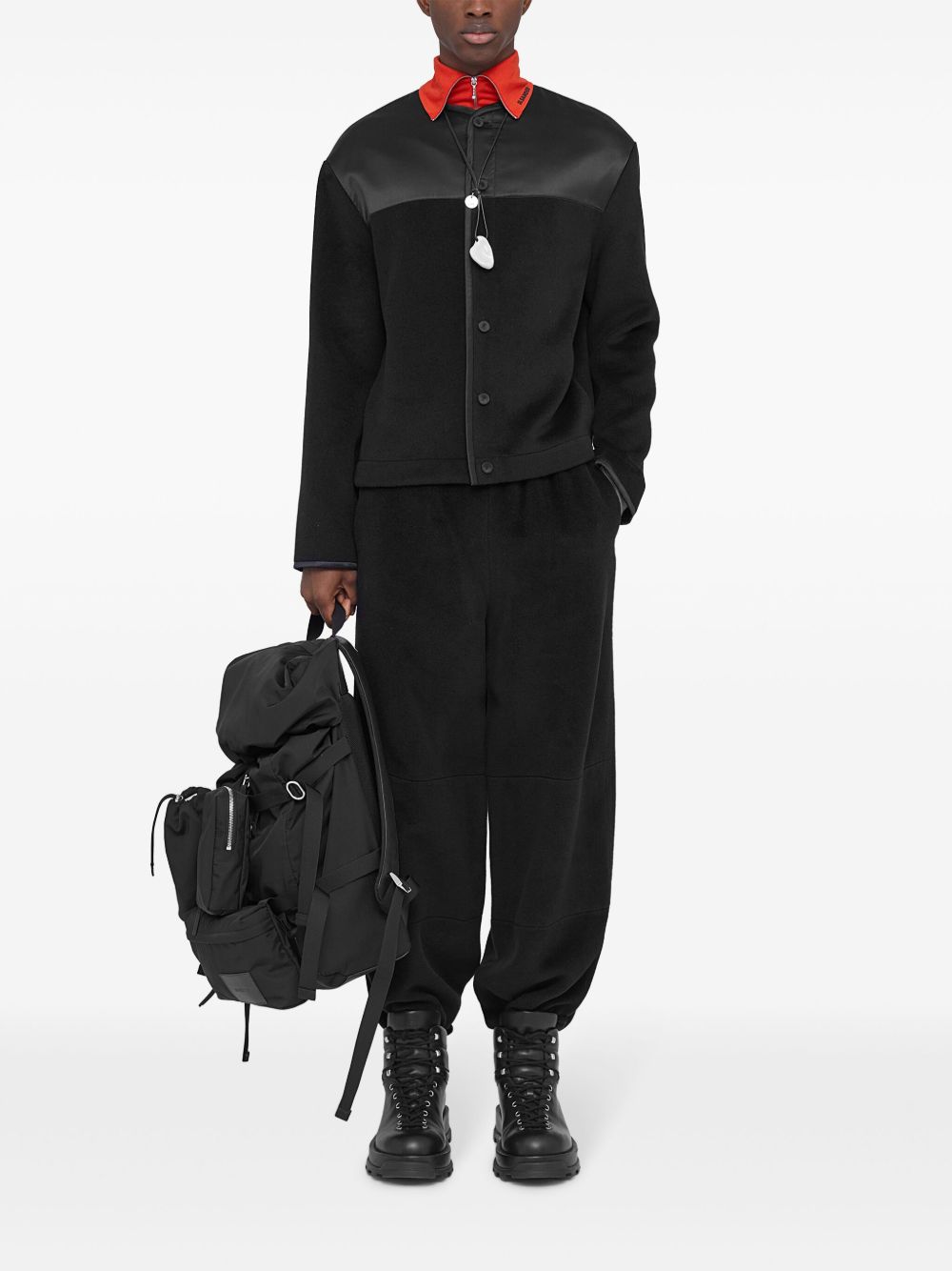 Maison-Kitsune Lightweight Jackets Men Jil Sander Fleece Wool Jacket Black
