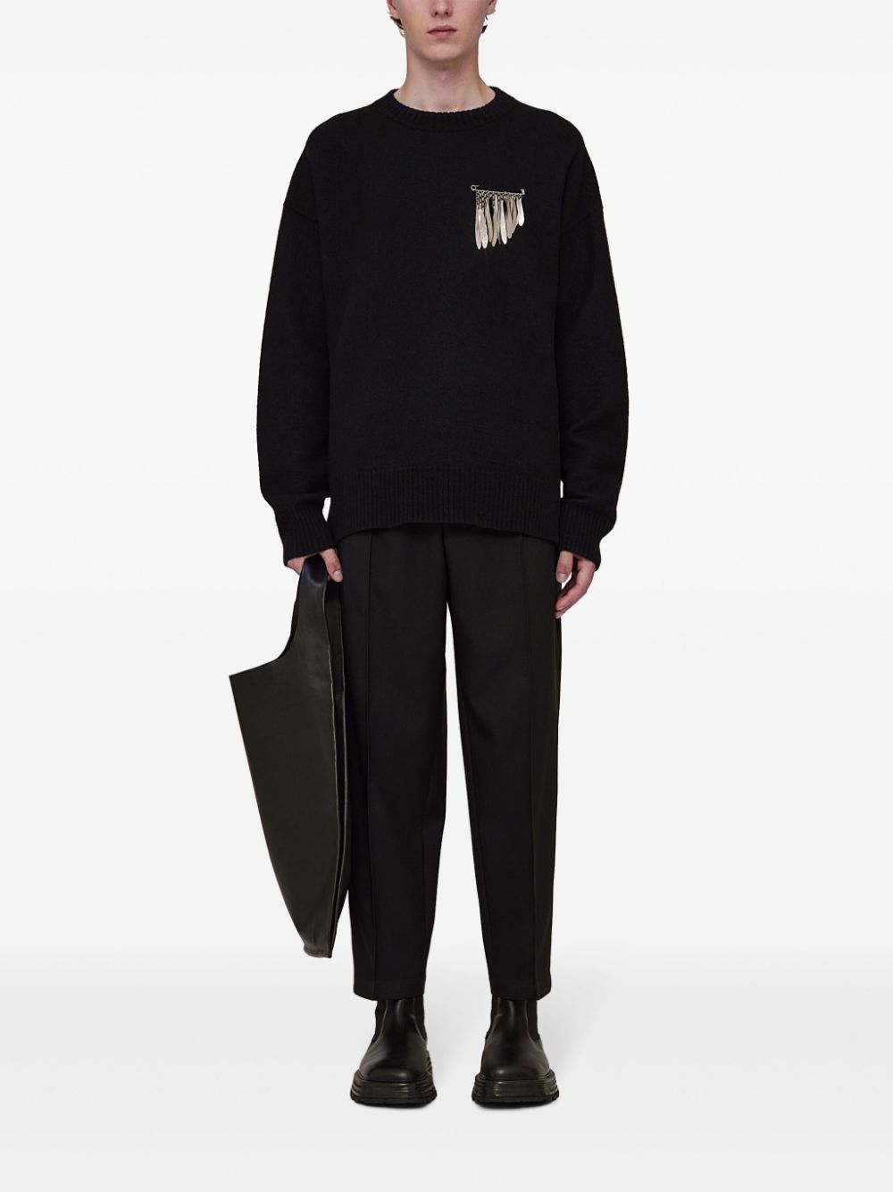 Jil Sander wide-leg Tailored Trousers Black Men Tailored Pants Maison-Kitsune
