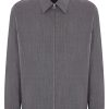 Jil Sander Wool Shirt Jacket Grey Men Shirt Jackets Maison-Kitsune