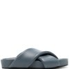Jil Sander crossover-strap Leather Sandals Blue Men Sandals Maison-Kitsune