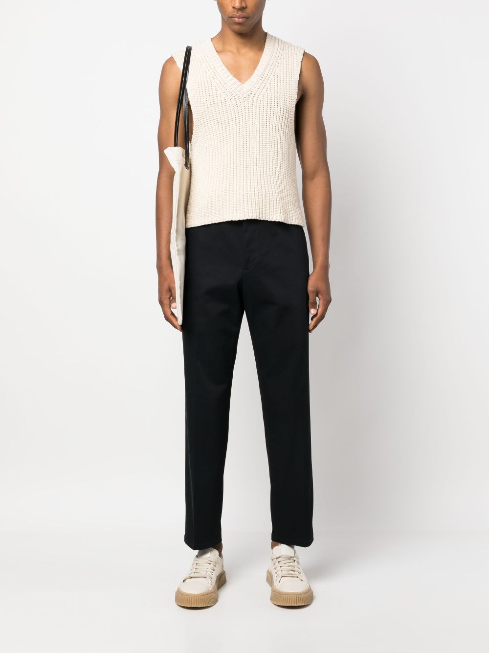 Jil Sander straight-leg Cotton Trousers Blue Men Regular-Fit & Straight Leg Pants Maison-Kitsune