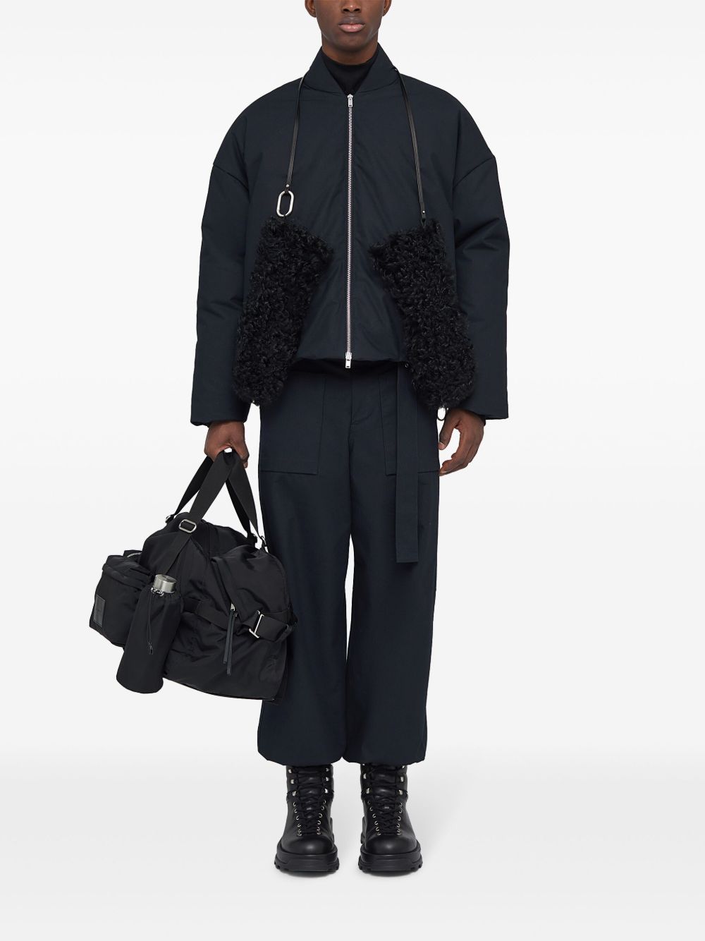 Maison-Kitsune Regular-Fit & Straight Leg Pants Men Jil Sander belted-waist Organic Cotton Trousers Blue