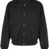 Maison-Kitsune Bomber Jackets Men Jil Sander Plain Cotton Bomber Jacket Black