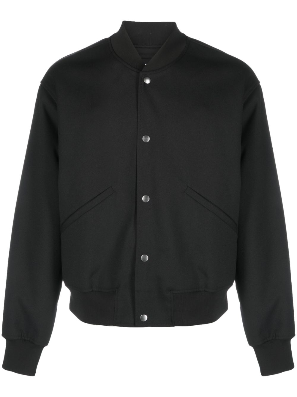Maison-Kitsune Bomber Jackets Men Jil Sander Plain Cotton Bomber Jacket Black