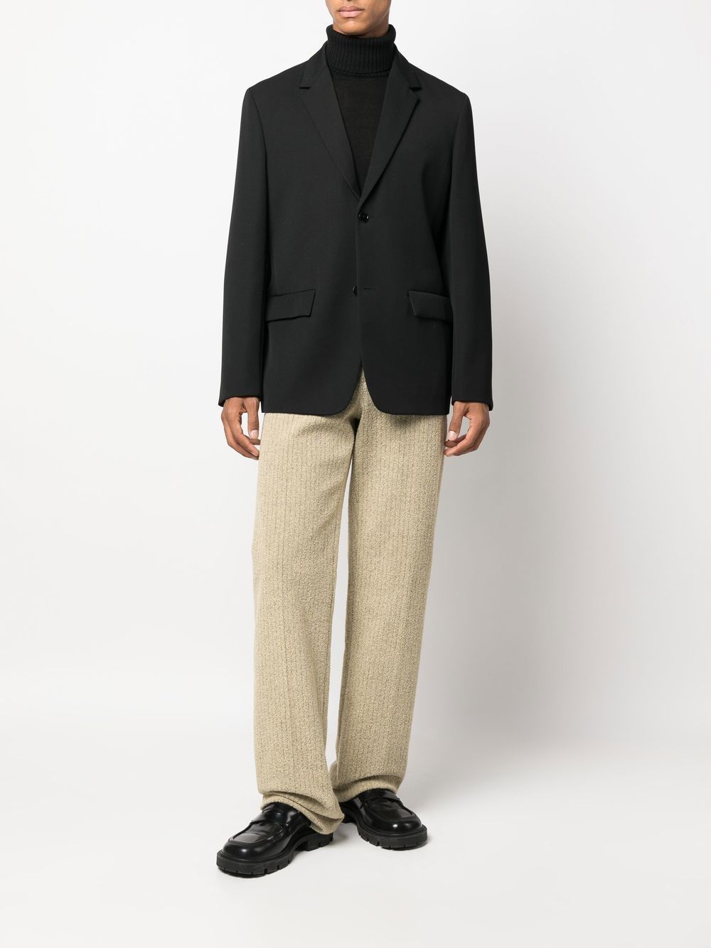Jil Sander Roll Neck Knitted Sweater Black Men Knitted Sweaters Maison-Kitsune