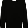 Maison-Kitsune Jil Sander V-neck Knitted Jumper Black Men Knitted Sweaters