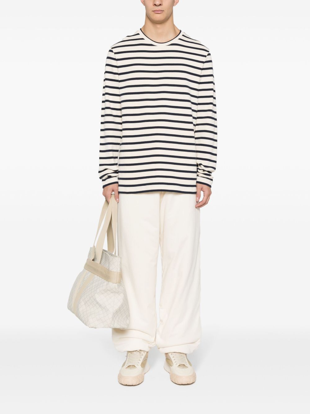 Jil Sander long-sleeve Striped Sweatshirt Neutrals Maison-Kitsune Men Sweatshirts