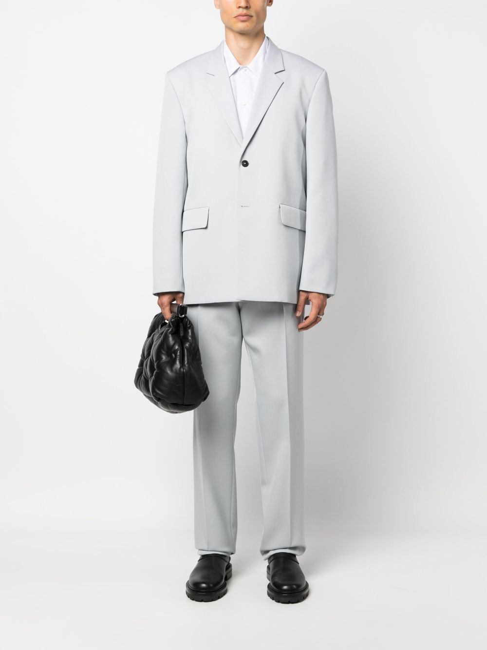 Jil Sander straight-leg single-breasted Suit Grey Men Single Breasted Suits Maison-Kitsune