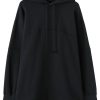 Men Hoodies Maison-Kitsune Jil Sander logo-embroidered Cotton Hoodie Black