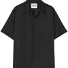 Jil Sander short-sleeve notched-collar Shirt Black Men Shirts Maison-Kitsune