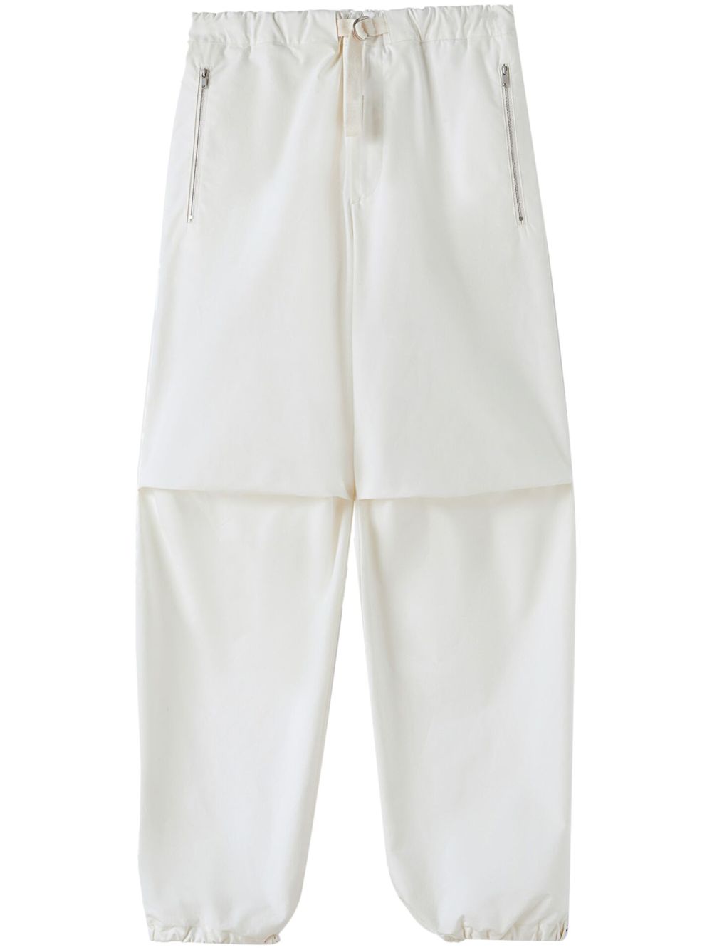 Maison-Kitsune Jil Sander panelled-design tapered-leg Trousers White Men Tapered Pants
