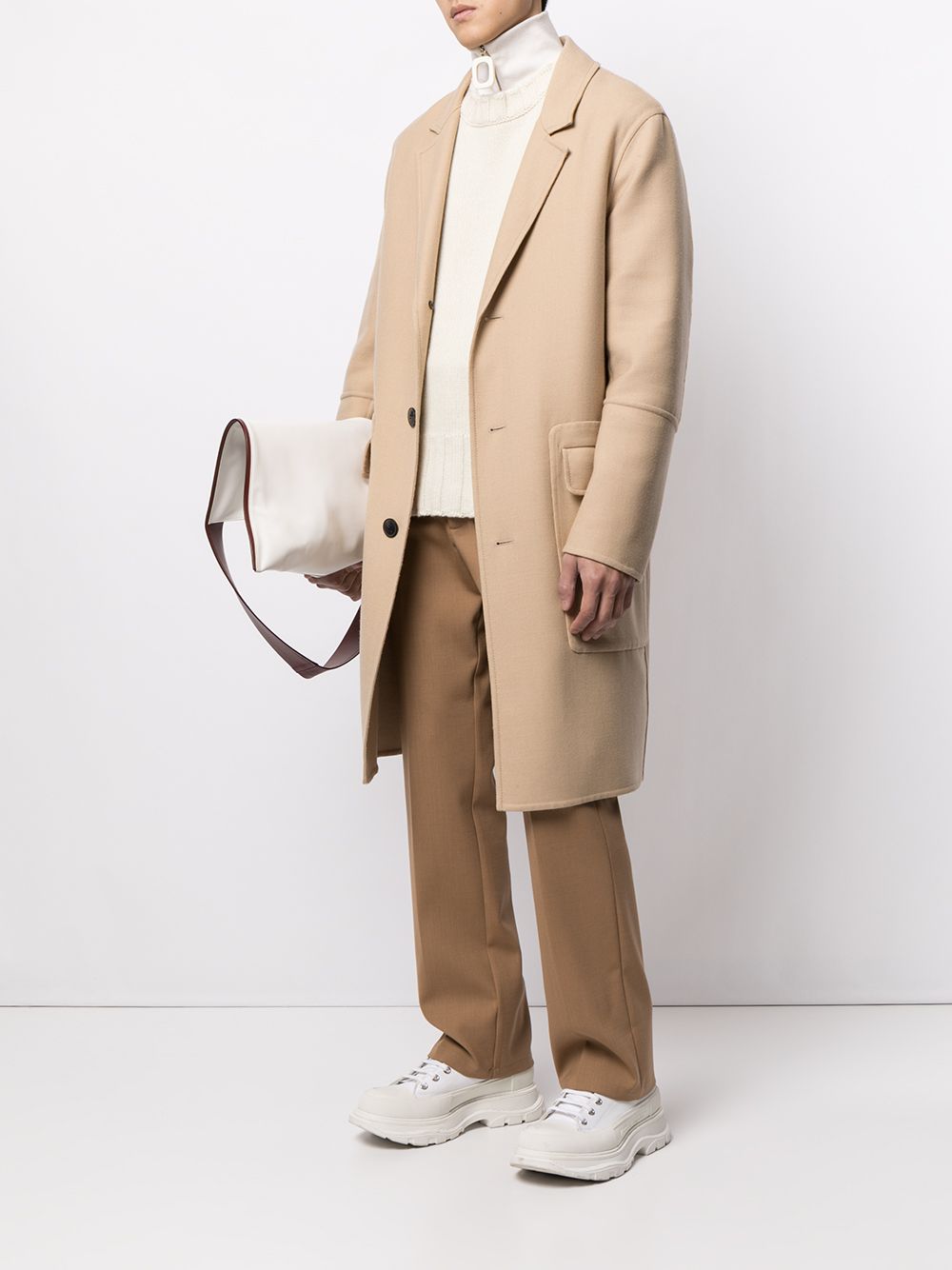 Jil Sander crew-neck Cashmere Jumper White Maison-Kitsune Men Knitted Sweaters
