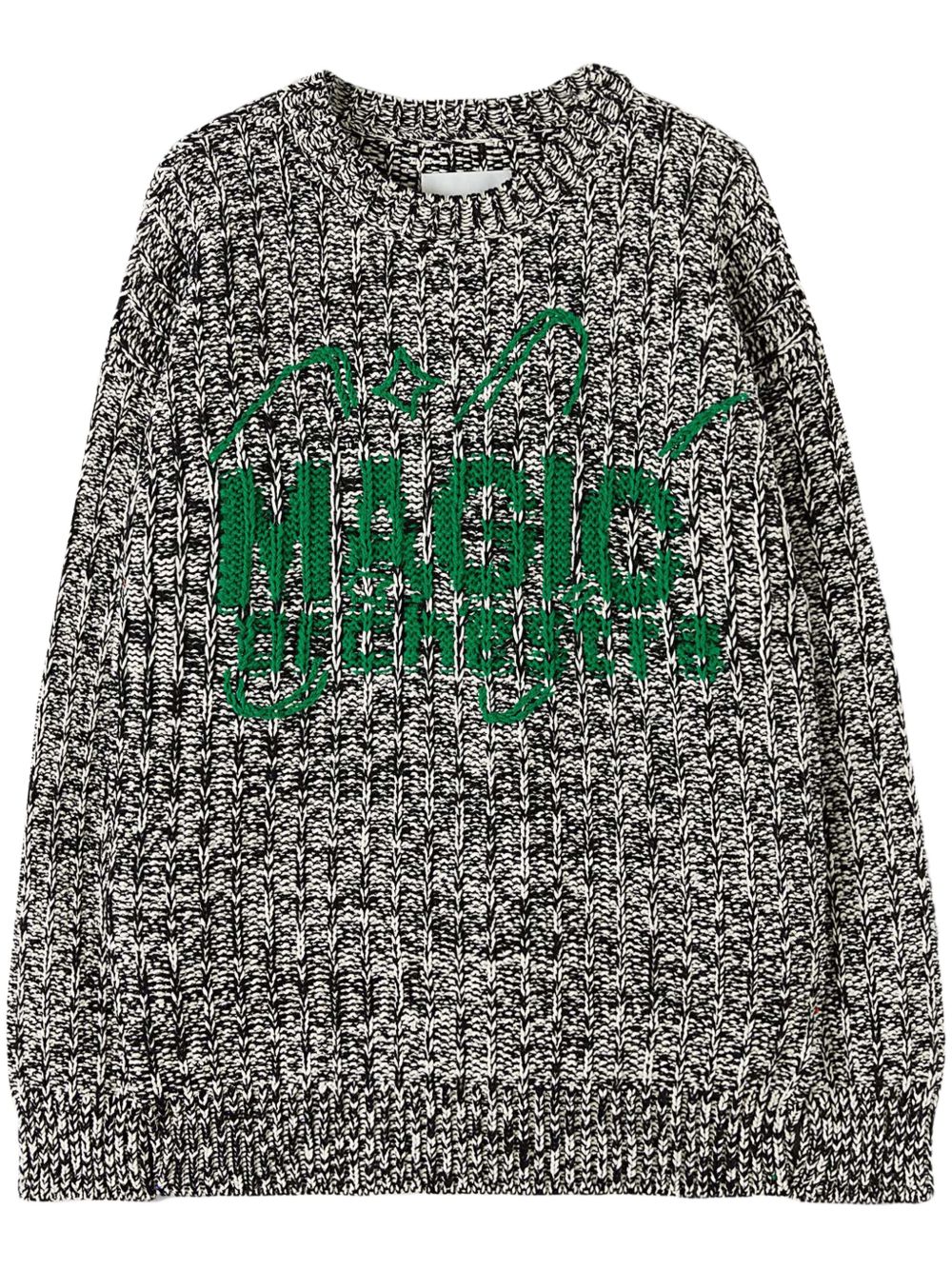 Maison-Kitsune Jil Sander Jacquard Wool Blend Jumper Grey Men Knitted Sweaters