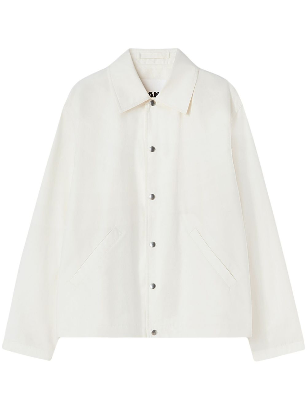 Maison-Kitsune Jil Sander logo-print Cotton Shirt Jacket White Men Shirt Jackets