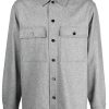 Jil Sander long-sleeve Wool Shirt Jacket Grey Men Shirt Jackets Maison-Kitsune