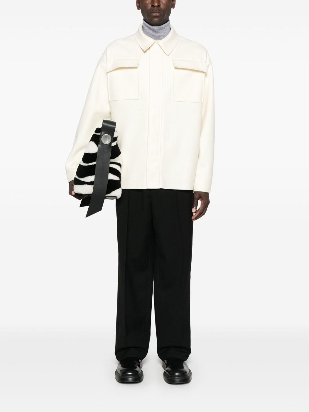 Maison-Kitsune Shirts Men Jil Sander Felted Shirt Neutrals