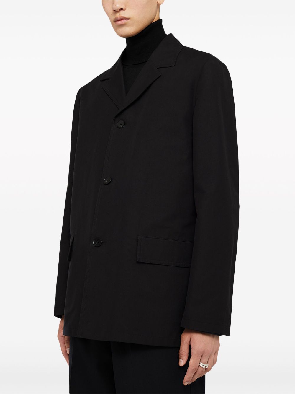 Jil Sander Deconstructed Cotton Shirt Jacket Black Men Shirt Jackets Maison-Kitsune