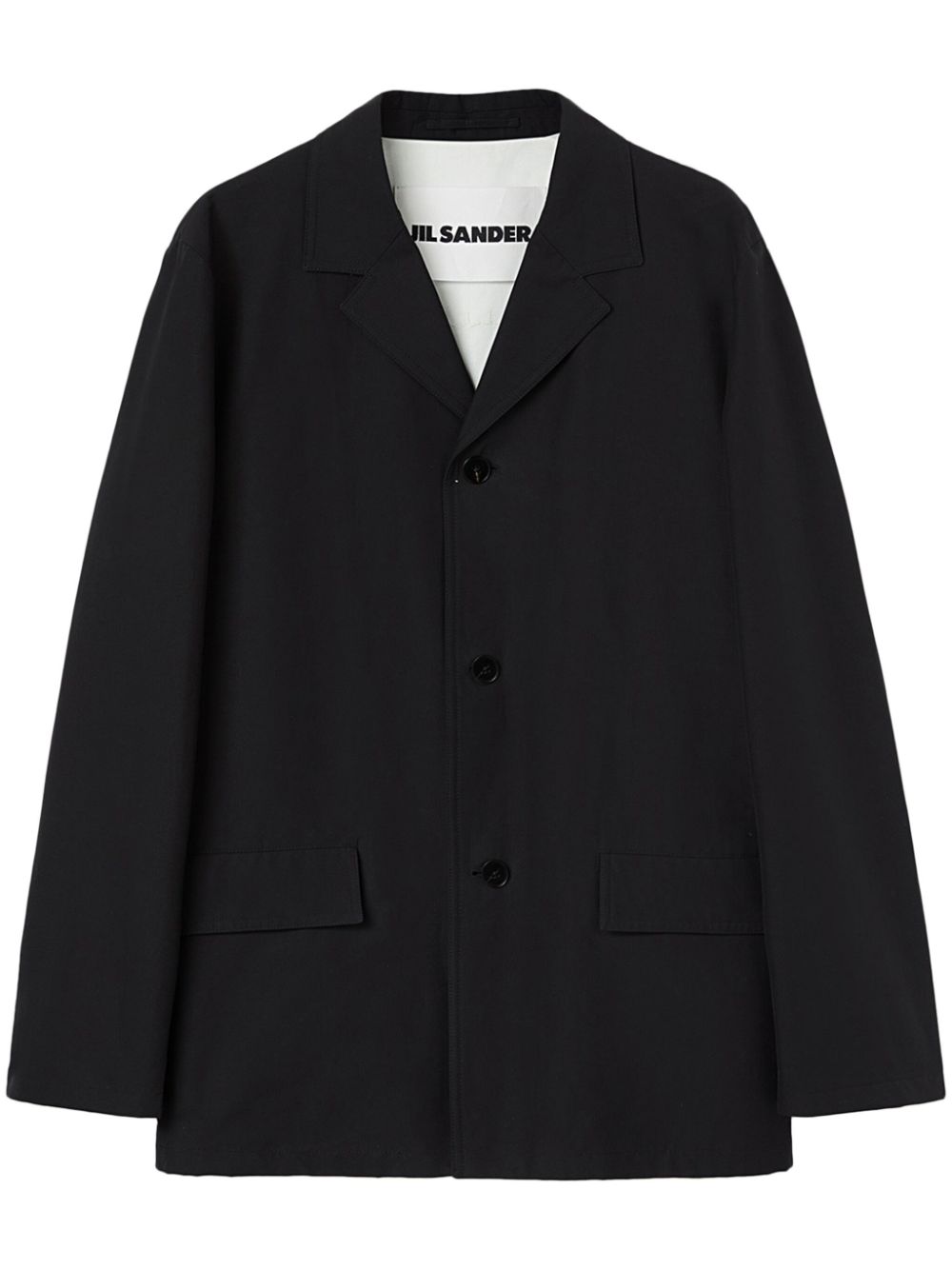 Jil Sander Deconstructed Cotton Shirt Jacket Black Men Shirt Jackets Maison-Kitsune