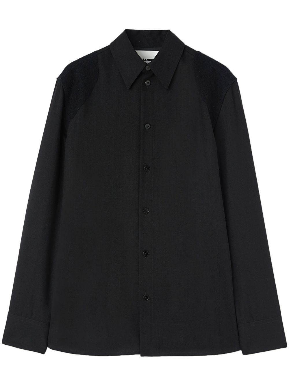 Men Shirts Maison-Kitsune Jil Sander virgin-wool Shirt Black