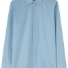 Jil Sander logo-embroidered Pinstripe Shirt Blue Maison-Kitsune Men Shirts