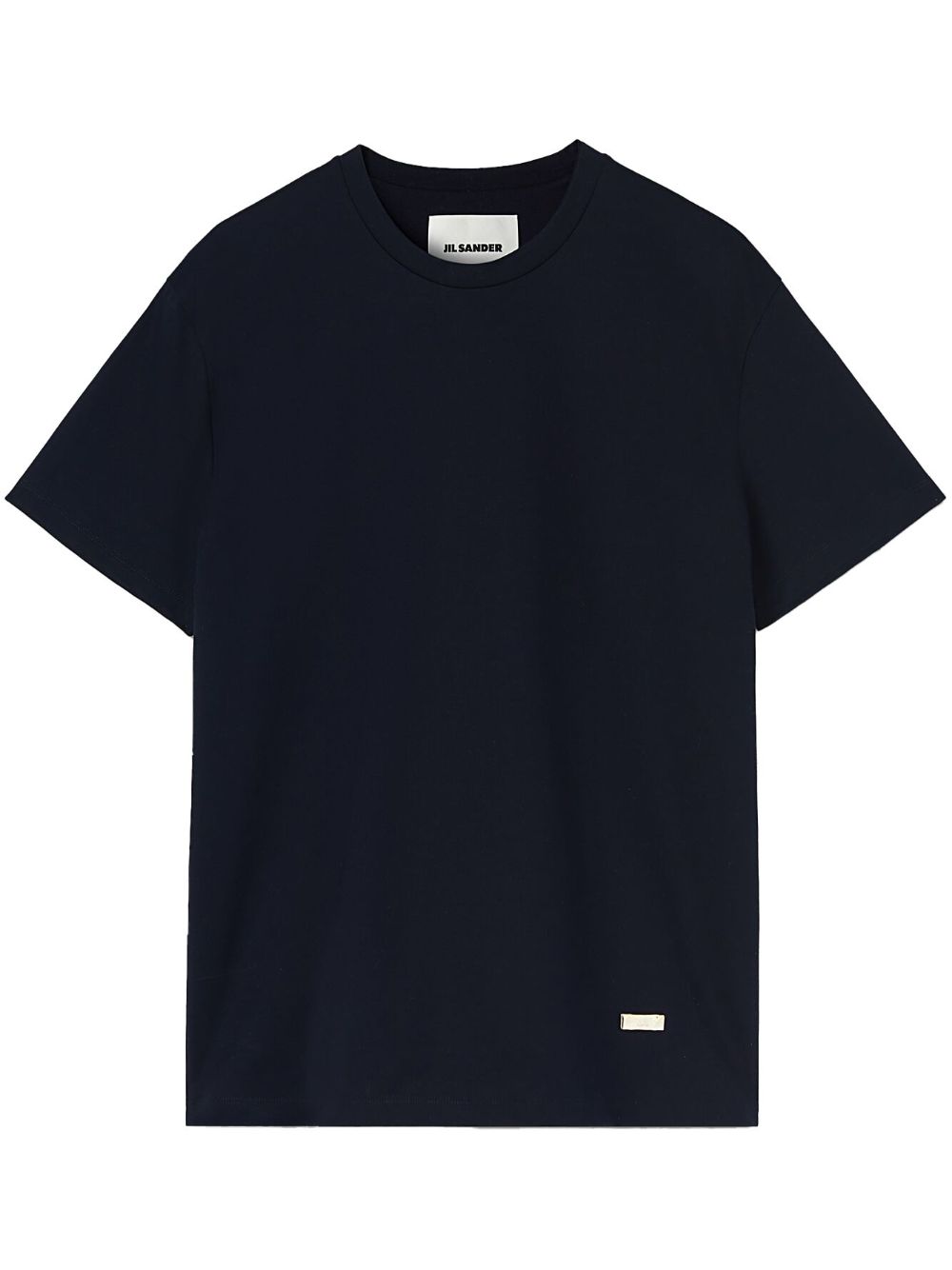 Men T-Shirts Maison-Kitsune Jil Sander logo-plaque Cotton T-shirt Black