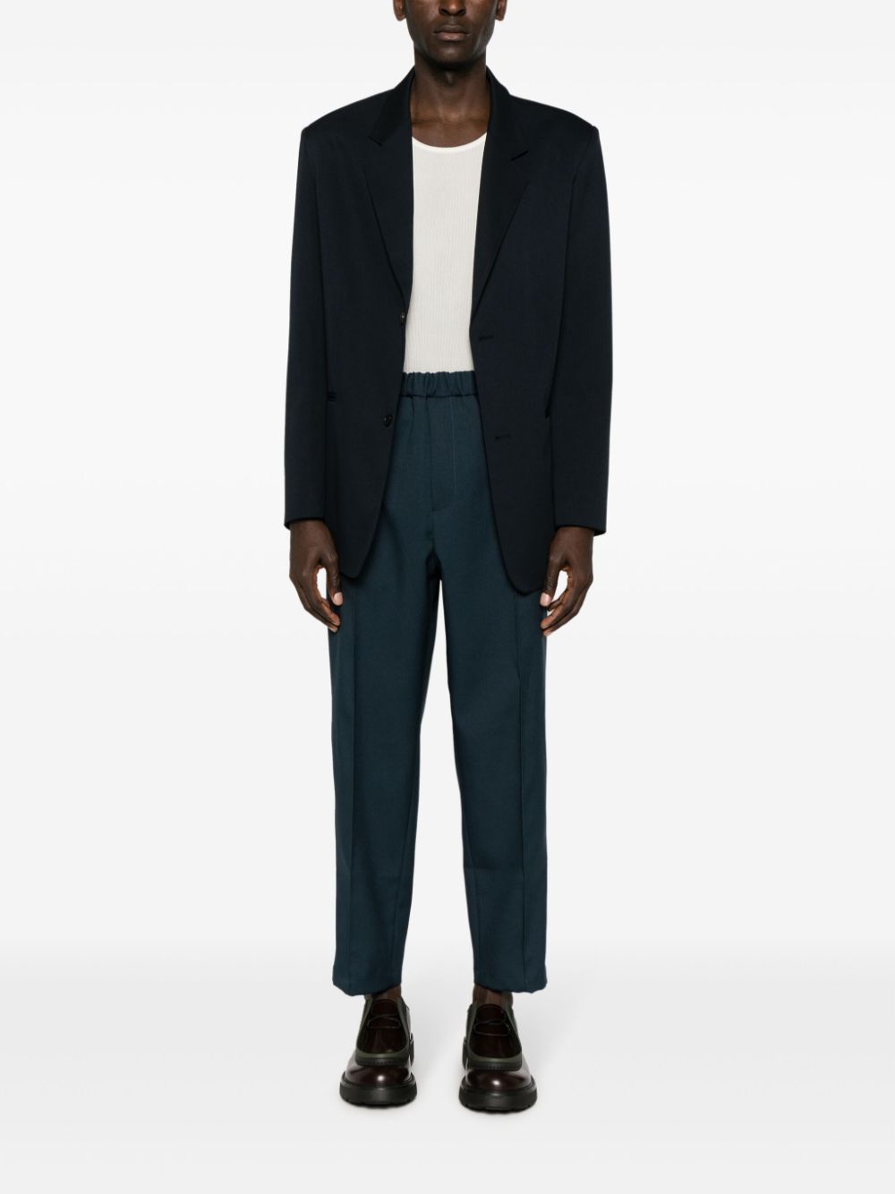 Jil Sander elasticated-waist Tapered Trousers Blue Maison-Kitsune Men Tapered Pants