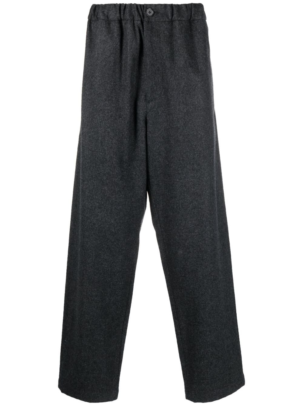 Maison-Kitsune Sweatpants Men Jil Sander straight-leg Cotton Trousers Grey