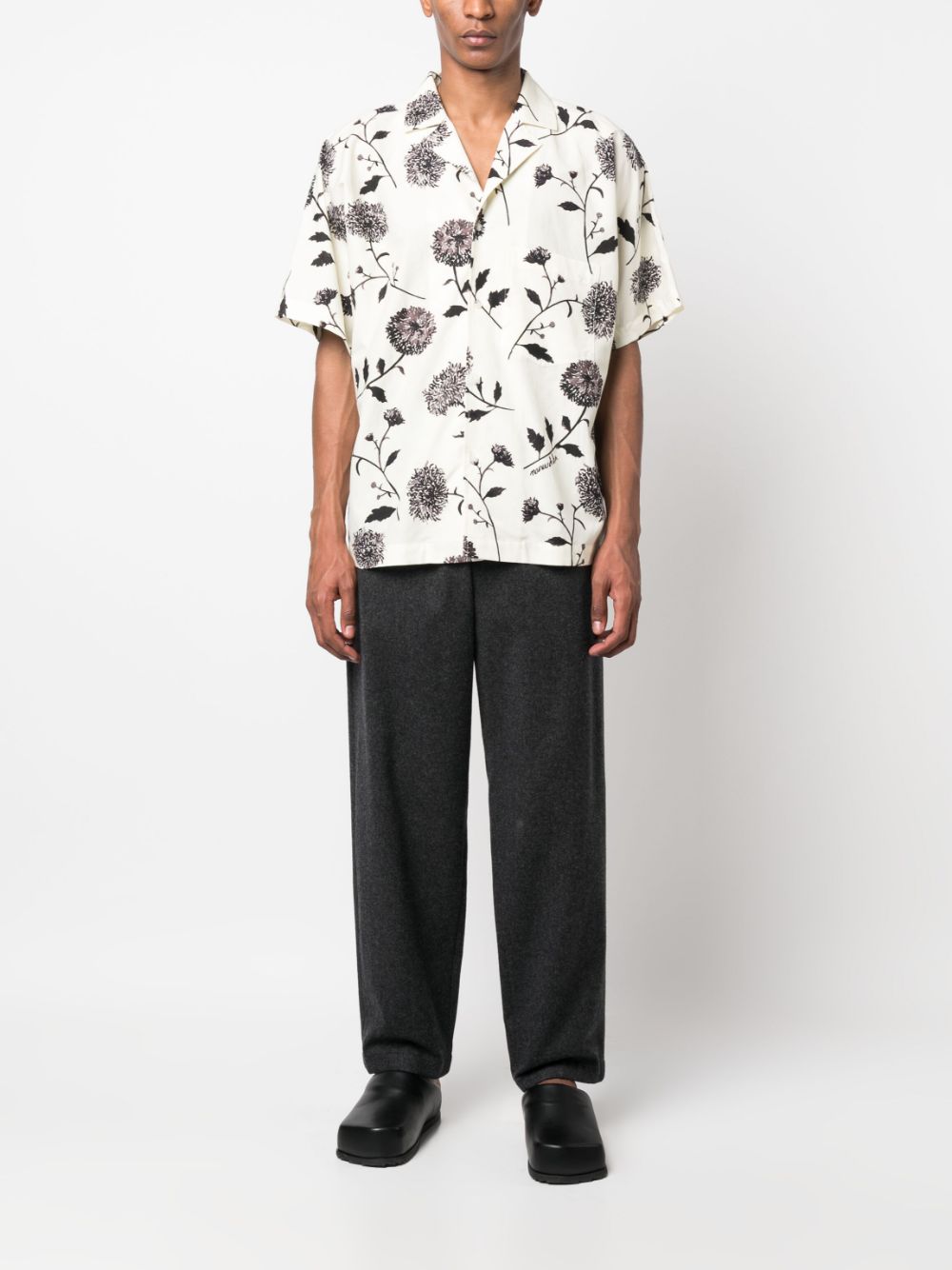 Maison-Kitsune Sweatpants Men Jil Sander straight-leg Cotton Trousers Grey