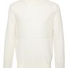 Maison-Kitsune Jil Sander Virgin Wool fine-knit Jumper White Men Knitted Sweaters