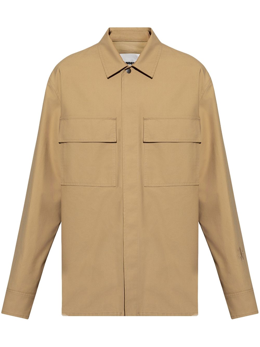 Jil Sander embroidered-logo Shirt Jacket Neutrals Men Shirts Maison-Kitsune