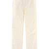 Maison-Kitsune Jil Sander Belted straight-leg Trousers White Men Regular-Fit & Straight Leg Pants