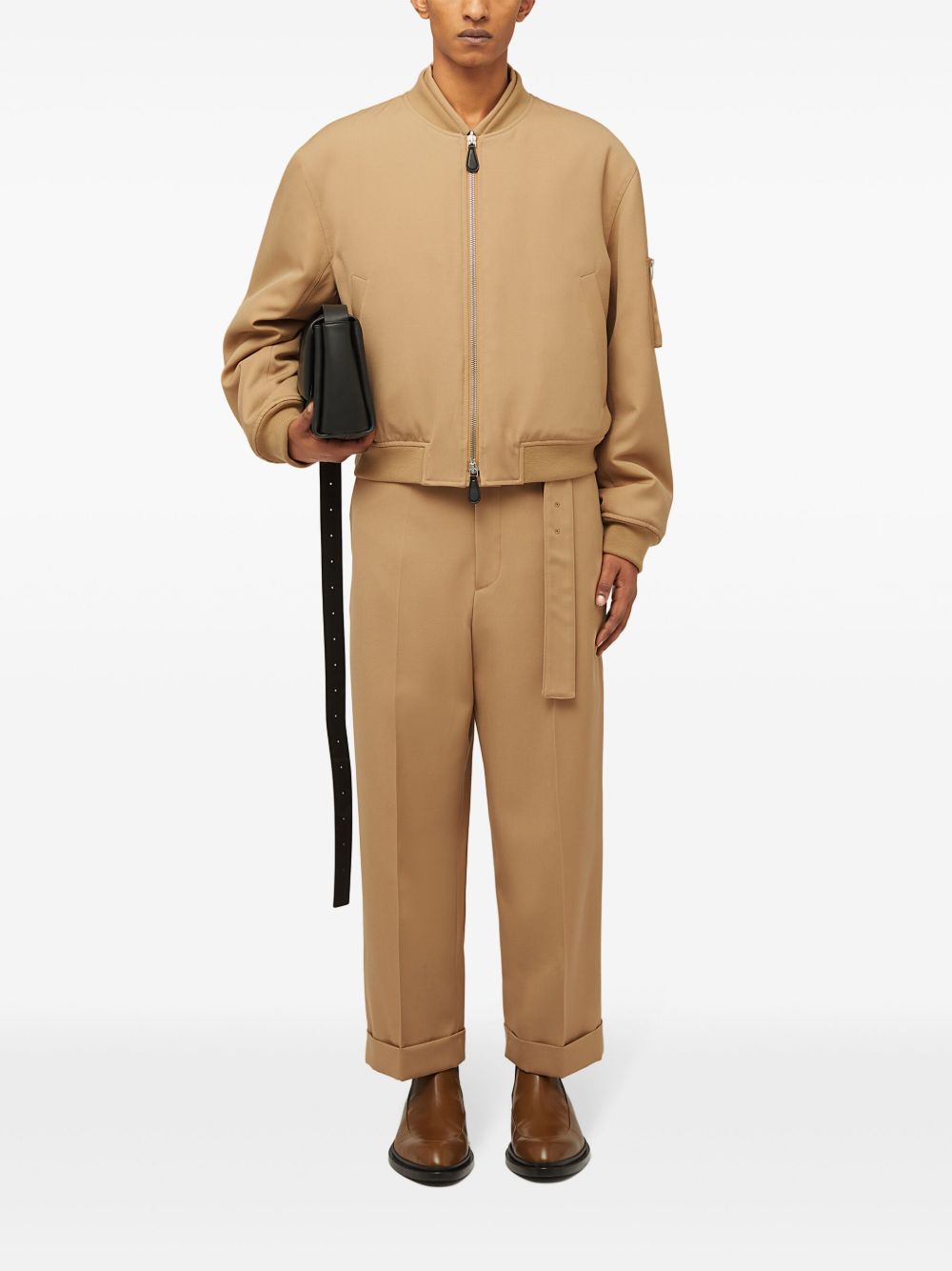 Men Regular-Fit & Straight Leg Pants Maison-Kitsune Jil Sander straight-leg Belted Wool Trousers Brown