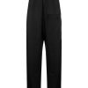 Maison-Kitsune Jil Sander Elasticated Waist wide-leg Trousers Black Men Loose Fit Pants