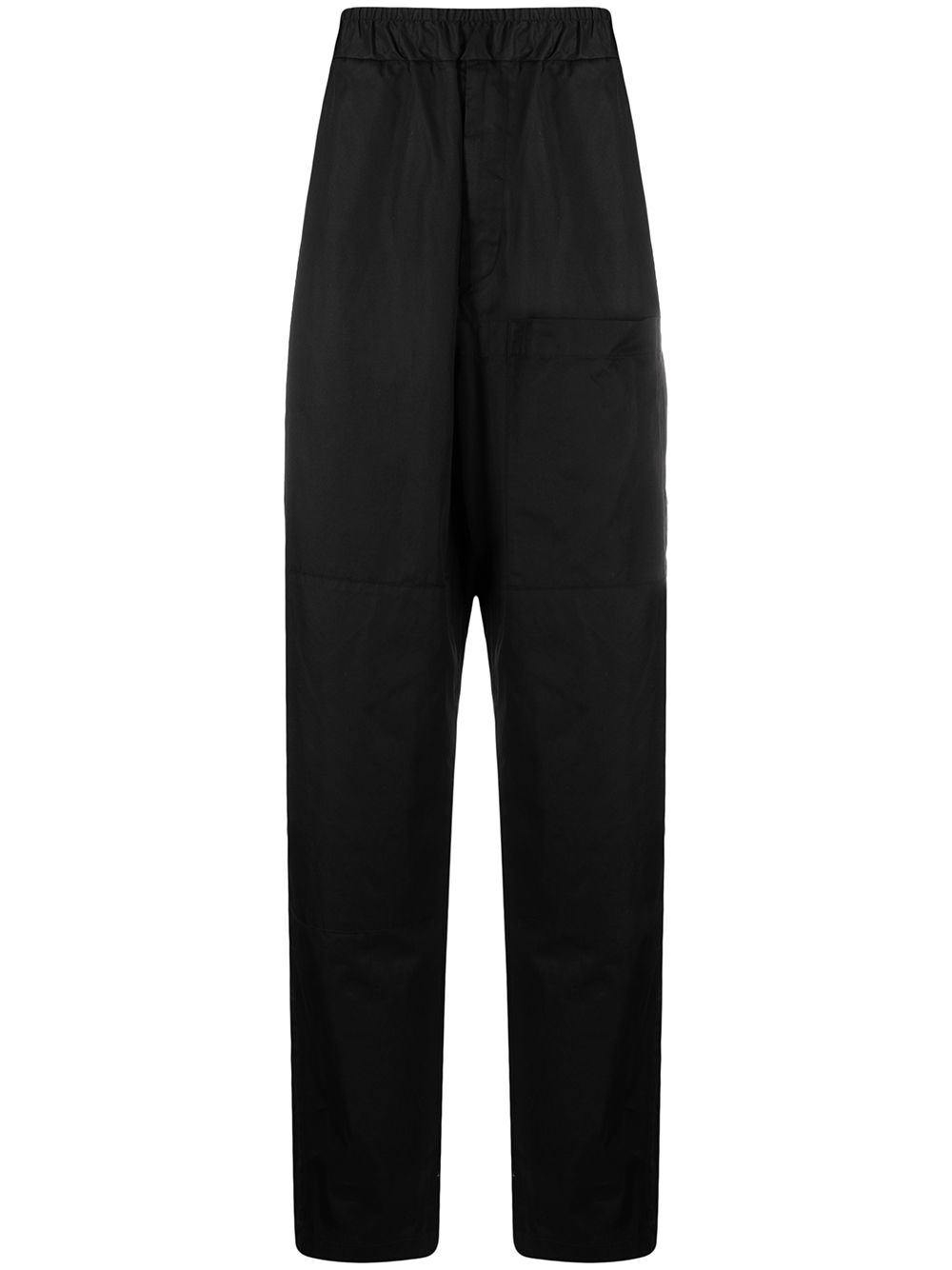 Maison-Kitsune Jil Sander Elasticated Waist wide-leg Trousers Black Men Loose Fit Pants