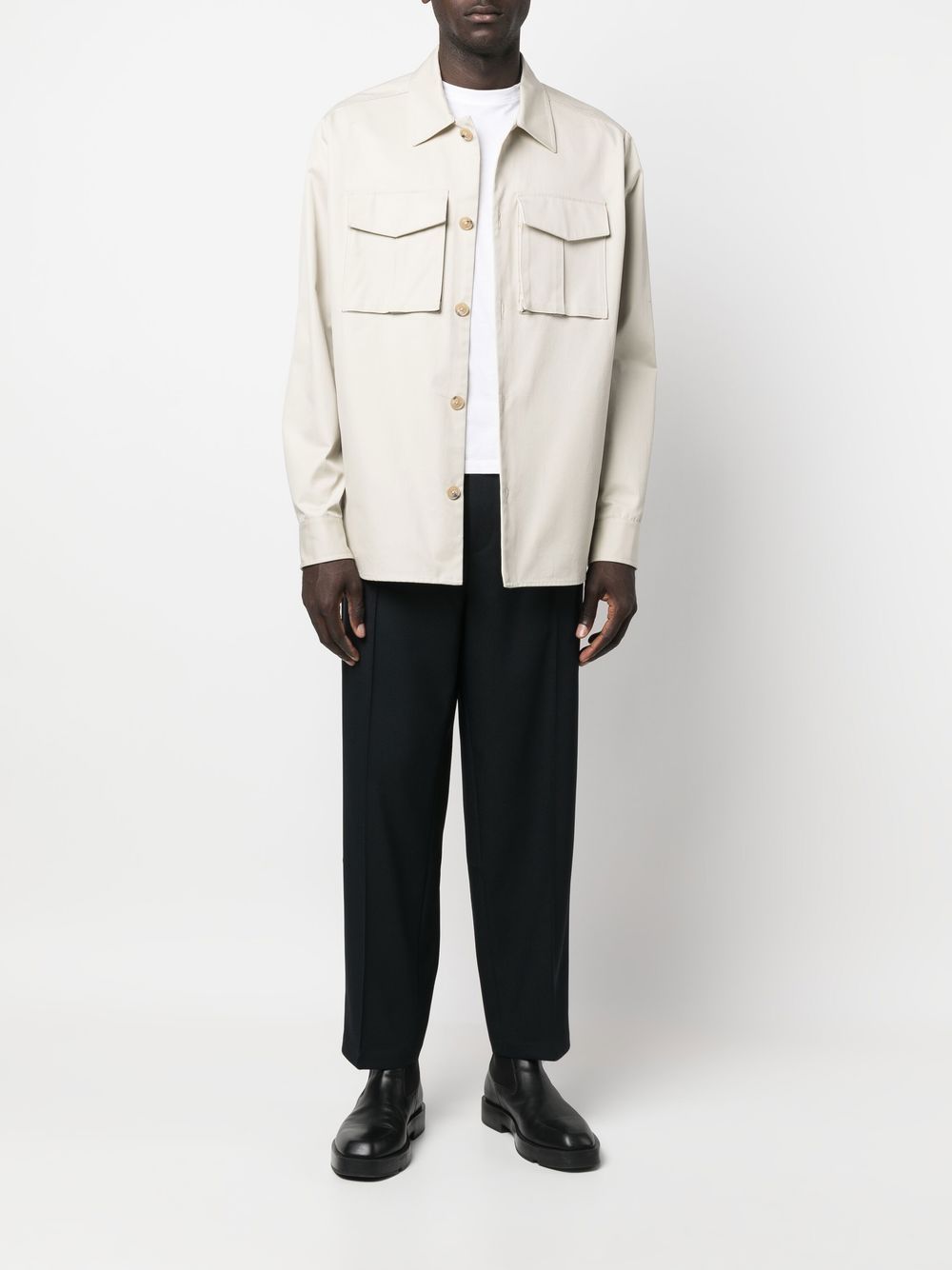 Jil Sander Cropped Tailored Trousers Blue Men Tailored Pants Maison-Kitsune