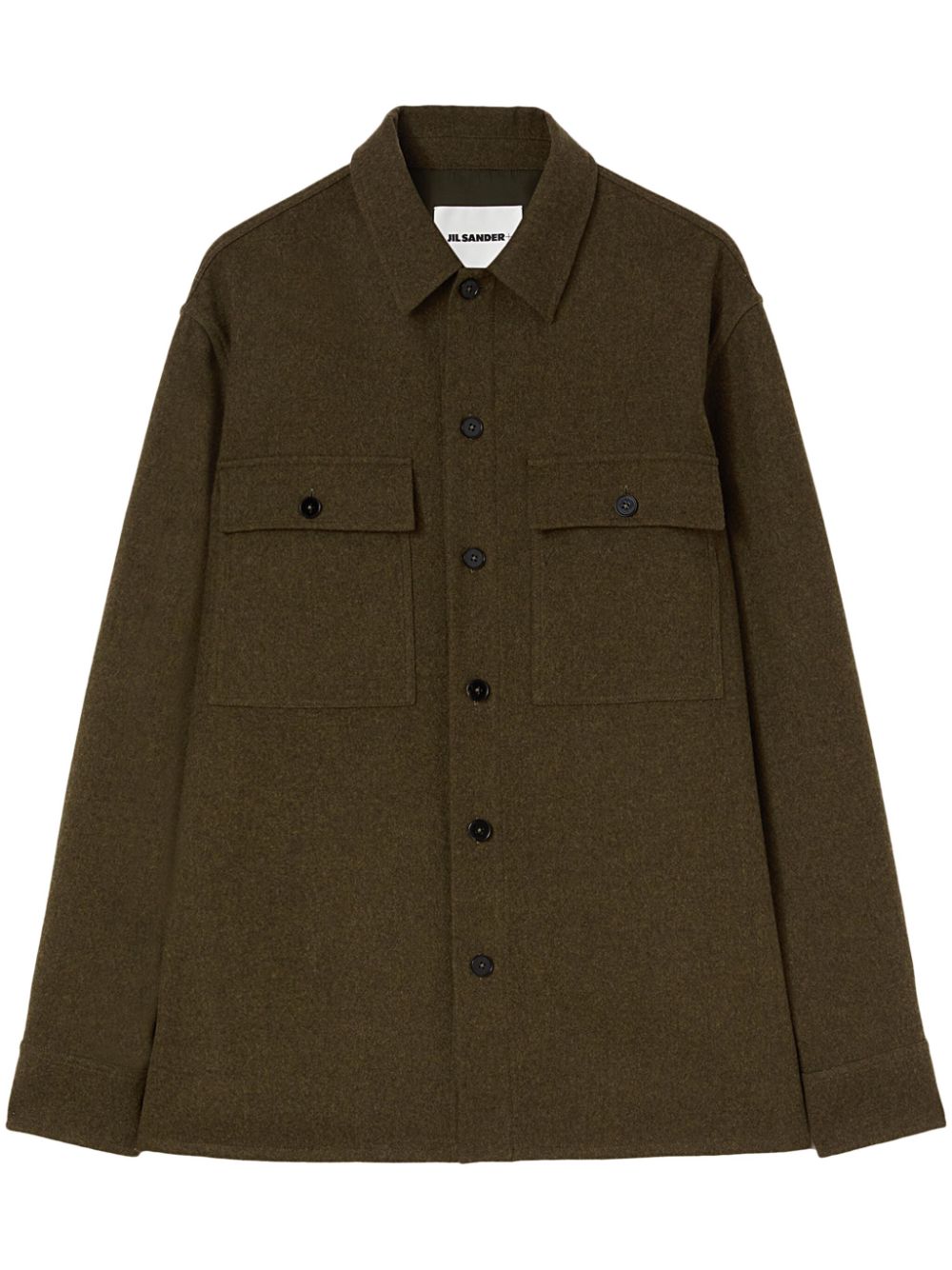 Maison-Kitsune Jil Sander drop-shoulder Flannel Shirt Brown Men Shirts