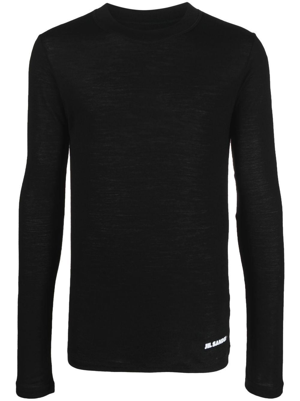 Jil Sander logo-print long-sleeve T-shirt Black Men T-Shirts Maison-Kitsune
