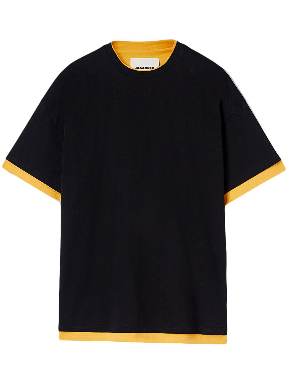 Jil Sander logo-print two-tone T-shirt Black Men T-Shirts Maison-Kitsune