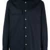 Maison-Kitsune Shirts Men Jil Sander pointed-collar Organic Cotton Shirt Blue