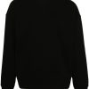 Jil Sander logo-embroidered Cotton Blend Sweatshirt Black Men Sweatshirts Maison-Kitsune