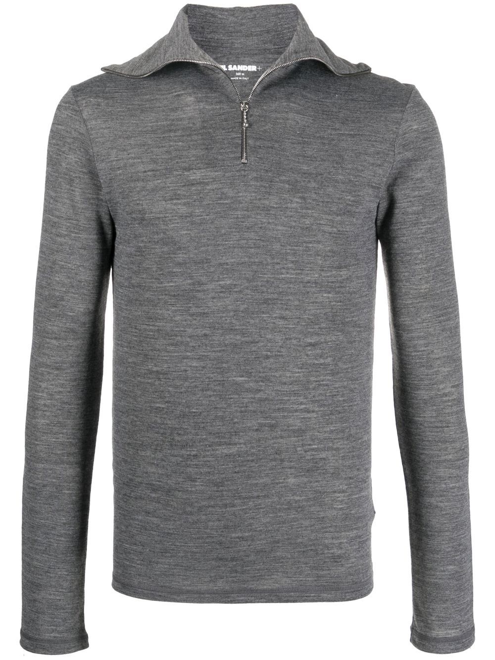 Men Sweatshirts Maison-Kitsune Jil Sander logo-print mélange-effect Sweatshirt Grey