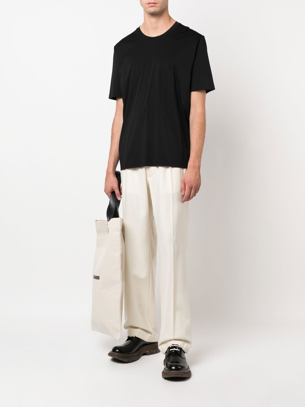 Maison-Kitsune Jil Sander short-sleeve Cotton T-shirt Black Men T-Shirts
