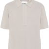 Jil Sander Knitted Polo Shirt Neutrals Maison-Kitsune Men Polo Shirts