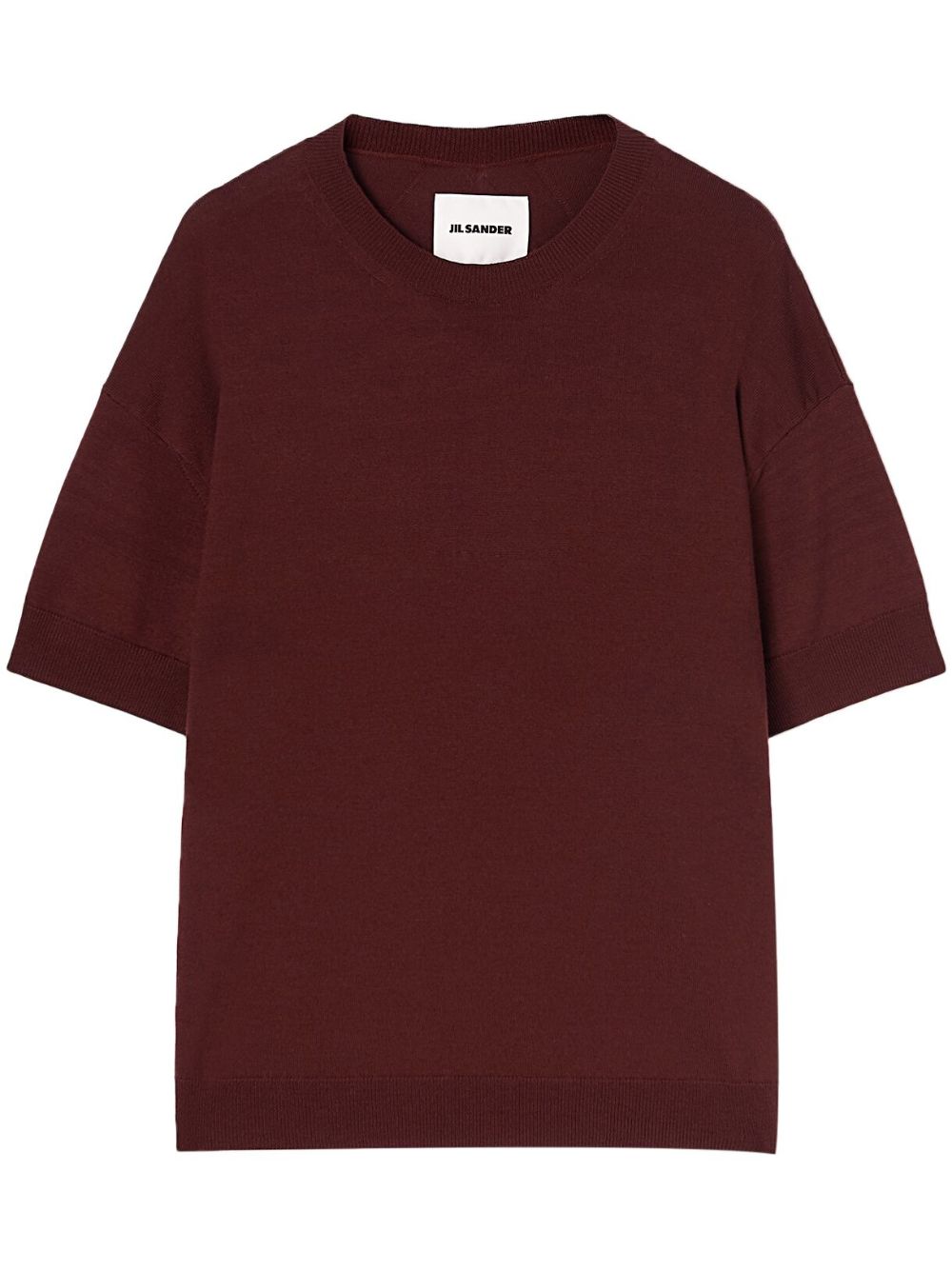 Maison-Kitsune Knitted Sweaters Men Jil Sander short-sleeve Wool Jumper Red