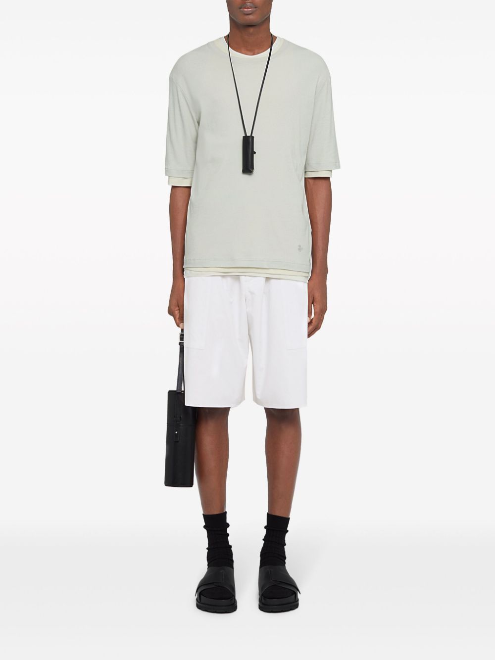 Maison-Kitsune Cargo Shorts Men Jil Sander Cotton Cargo Shorts White