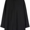 Men Shirts Maison-Kitsune Jil Sander Tuesday Silk Shirt Black