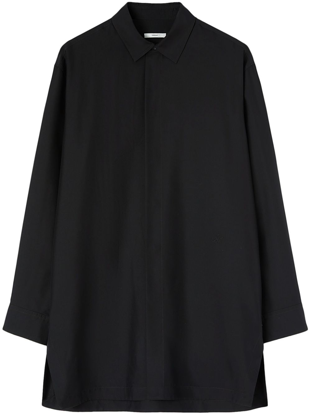 Men Shirts Maison-Kitsune Jil Sander Tuesday Silk Shirt Black